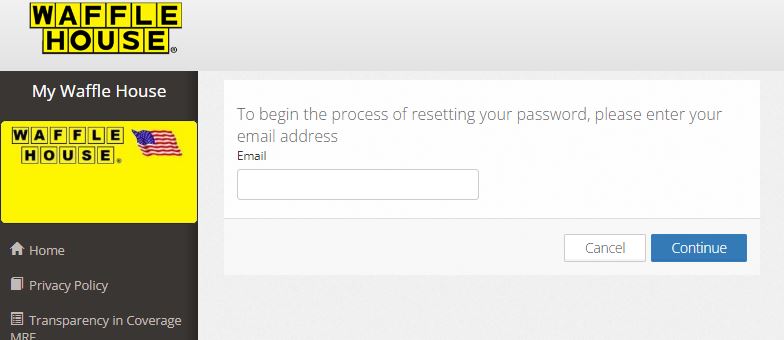 Reset Mywafflehouse Login Password